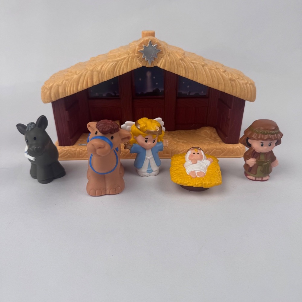 Fisher price Little People Nativity Set 2002 Incomplete 5 Figures and Manger